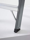 Escalera de pie de aluminio con una sola cara, con bandeja de 8 peldaños, altura de trabajo 3900 mm – Escalera escalonada step ladder