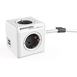 Allocacoc Power Cube 4 + 2 usb 1, 5 m de cable, 1 pieza, 47529, gris oscuro