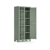 Keter Exterior Planet Outdoor-Armario de plástico (80 x 44 x 182 cm), Color, Verde Jade, Besenschrank