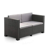 Shaf | Conjunto Set muebles de jardín y terraza Diva Confort | Color Antracita | Incluye una mesa + sofá 2 plazas + 2 sillones