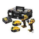 DeWalt DCK2061D2T-QW DCK2061D2T-QW-KIT XR 18V = DCD708 Taladro DCF809 Atornillador Impacto + 2 baterías Li-Ion 2Ah + maletín TSTAK II, 18 V