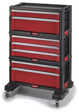 Keter 223044 - Carrito Organizador con 7 cajones, Negro Y Rojo, 54.2x26.9x72.2 cm