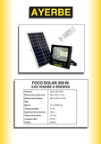 FOCO SOLAR AYERBE CON BATERIA RECARGABLE CON MANDO A DISTANCIA