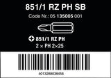 851/1 RZ SB Puntas Phillips, PH 2 x 25 mm