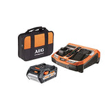 AEG Cargador Rápido BL1218K + 1x baterias 18V 5,0Ah + 1xBolsa, Negro y Naranja, Standard