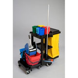 CARRO DE LIMPIEZA CON RUEDAS | RUBBERMAID | JANITOR | MODELO 6173-01-BLA | ESTRUCTURA DURADERA | SENCILLO Y EFICAZ