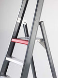 Escalera de pie de aluminio con una sola cara, con bandeja de 8 peldaños, altura de trabajo 3900 mm – Escalera escalonada step ladder