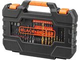 Black+Decker A7230-XJ A7230-XJ-Juego Atornillar y Taladrar en Maletín de fácil transporte. Brocas Titanio, 0 W, 0 V, Set de 104 Piezas