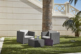 Shaf Conjunto Set Muebles de jardín y terraza Diva à Tête | Color Incluye una Mesa + sofá 2 plazas, Gris Antracita, 80x60x73 cm