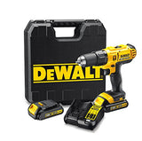 DEWALT DCD776C2-QW - Taladro percutor XR 18V, 25.500 ipm, incluye 2 baterías Li-Ion 18V (1.3Ah), cargador y maletín