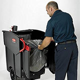 Rubbermaid Commercial Products Mega Brute - Contenedor de residuos móvil, capacidad de 450 l, negro