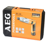 AEG SE 3.6 Negro, Naranja 600 RPM - Destornillador (3,6 V, Ión de litio, 0,5 h, 280 mm, 580 g, 600 RPM)