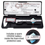 Calculated Industries 7408 AccuMASTER 6-Inch Digital Caliper; Fractional (1/64), Inch, Metric; Largest Display Digits Available, Stainless Steel, IP54 by Calculated Industries