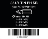 851/1 TiN Puntas Phillips SB, PH 1-3 x 25 mm