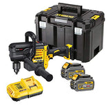 DeWalt DCD460T2-QW DCD460T2-QW-Taladro Angular sin escobillas XR FLEXVOLT 54V 13mm con 2 baterías 54V/18V Li-Ion 6,0Ah y maletín TSTAK Vi, 18 V