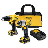 DEWALT DCK211C2-QW - KIT 10,8V = Taladro Atornillador XR + Atornillador Impacto XR + Bolsa con 2 baterías Li-Ion 1,3Ah