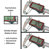 Calculated Industries 7408 AccuMASTER 6-Inch Digital Caliper; Fractional (1/64), Inch, Metric; Largest Display Digits Available, Stainless Steel, IP54 by Calculated Industries