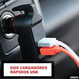 MULTIHERRAMIENTA DE ESCAPE DE EMERGENCIA USB | 2 CARGADORES USB, CUCHILLA CORTA CINTURÓN, PUNTA CERÁMICA