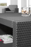 Allibert Monaco - Conjunto de muebles de jardín, diseño de efecto mimbre, 4 piezas, color negro y gris