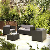 Shaf | Conjunto Set muebles de jardín y terraza Diva Confort | Color Antracita | Incluye una mesa + sofá 2 plazas + 2 sillones