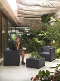 Shaf Conjunto Set Muebles de jardín y terraza Diva à Tête | Color Incluye una Mesa + sofá 2 plazas, Gris Antracita, 80x60x73 cm