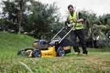 Dewalt DCMW564P2-QW DCMW564P2-QW-Cortacesped sin escobillas XR con 2 baterías de 18V Li-Ion 5Ah (36V) y Ancho de Corte de 48cm, 18 V, amarillo, Avec batterie